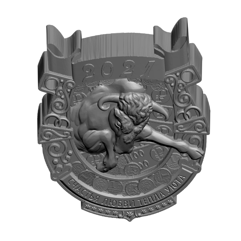 картинка Год быка 2021 RP4-027 3D-STL.COM