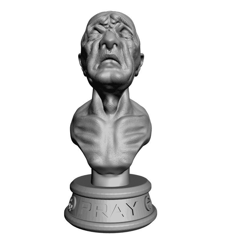 картинка Старик во время молитвы L2-022 3D-STL.COM