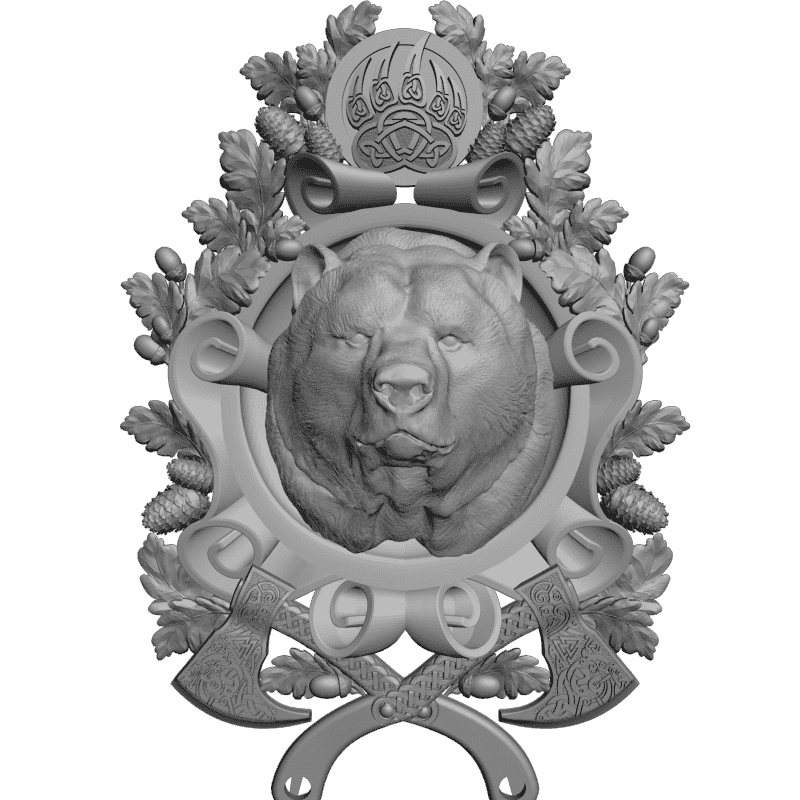 картинка Медведь гризли F1-145 3D-STL.COM