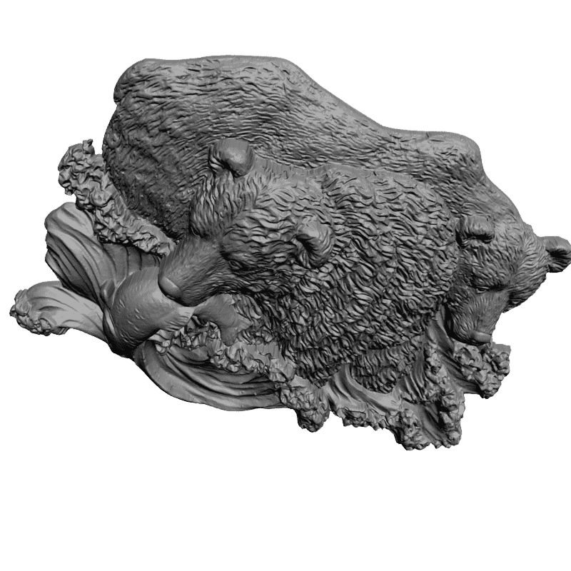 картинка Медведи на рыбалке D12-334 3D-STL.COM