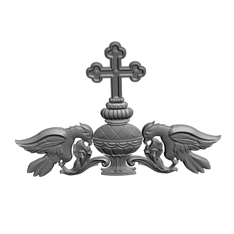 картинка Верх с крестом и птицами V9-014 3D-STL.COM