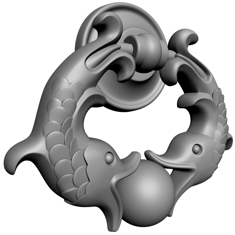 картинка Ручка Дельфины P4-407 3D-STL.COM
