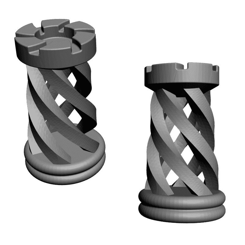 картинка Набор шахмат. Спиральные PI3-089 3D-STL.COM