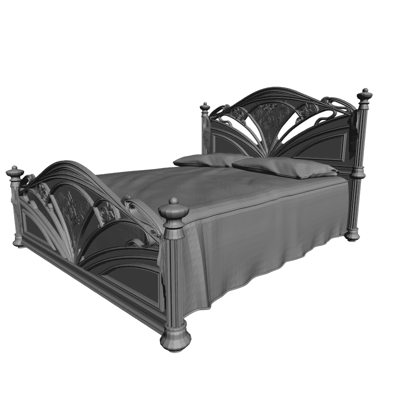 картинка Кровать резная M4-114 3D-STL.COM