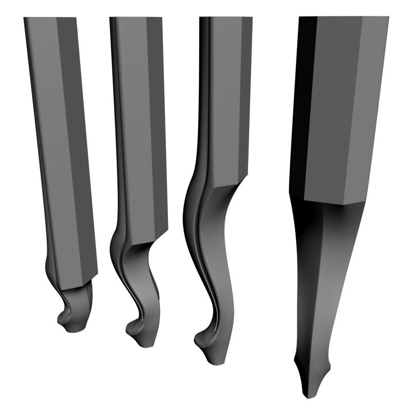 картинка Ножка мебельная резная M6-140 3D-STL.COM
