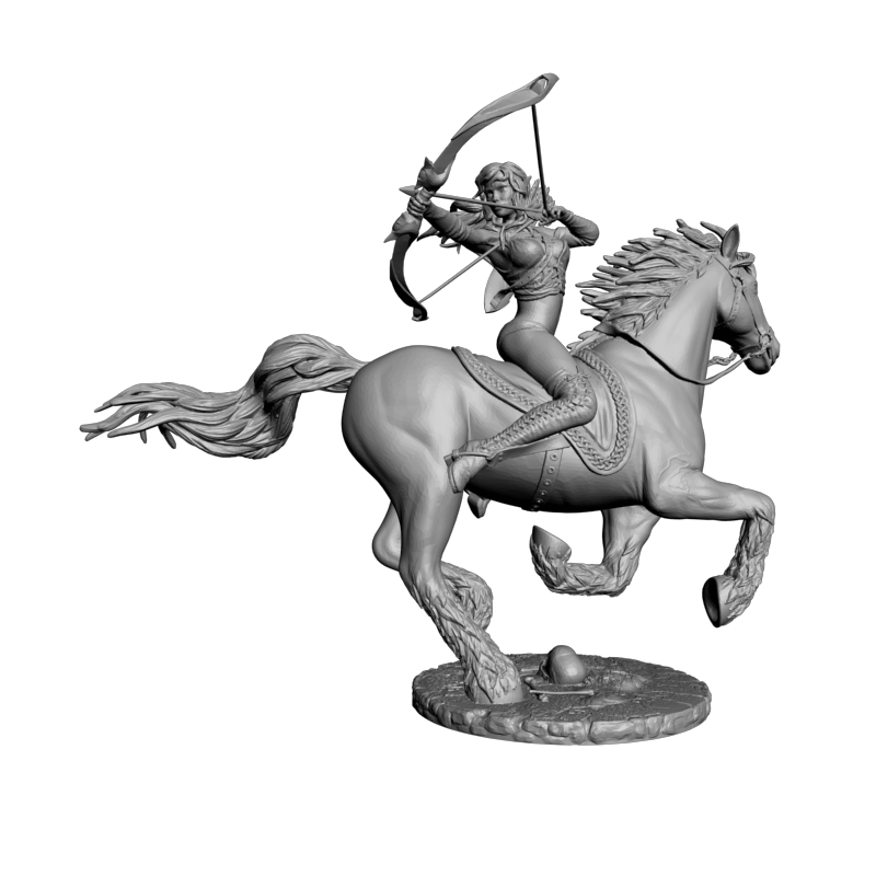 картинка Эльф на лошади L3-393 3D-STL.COM