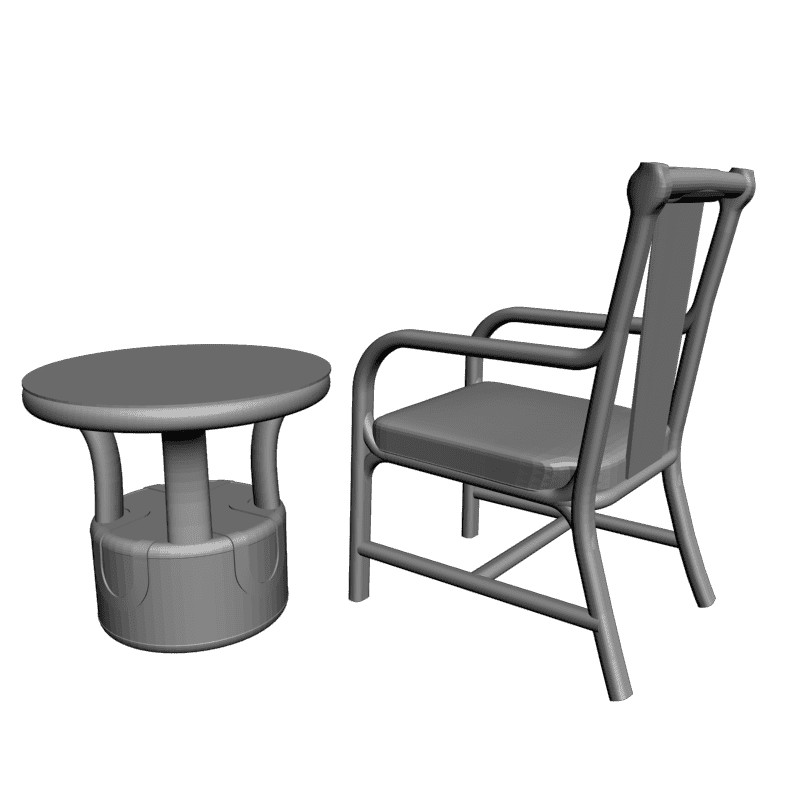 картинка Столик и кресло M8-087 3D-STL.COM
