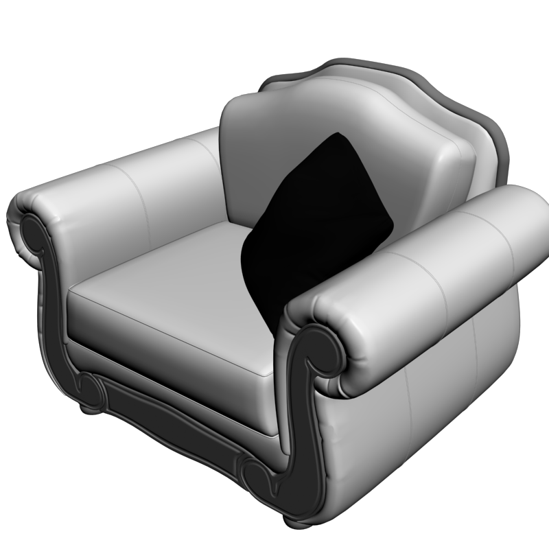 картинка Кресло Barcelona Antique arm chair M3-115 3D-STL.COM