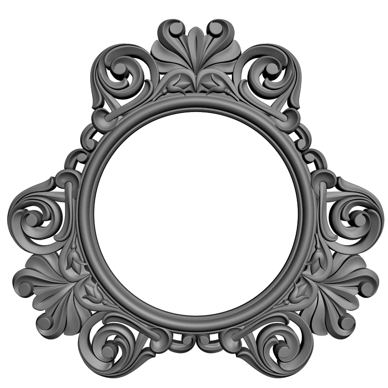 картинка Рама резная круглая D14-446 3D-STL.COM