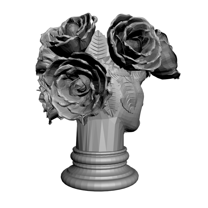 картинка Голова с цветами L5-106 3D-STL.COM