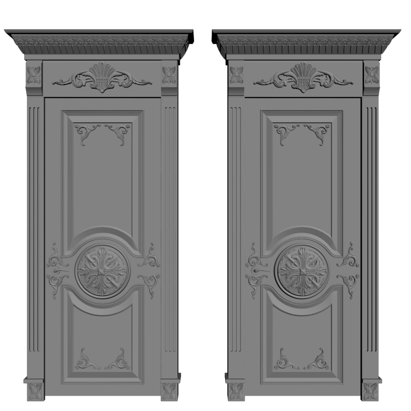 картинка Двери резные в окладке H3-089 3D-STL.COM