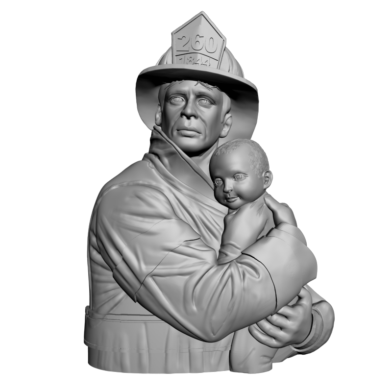картинка Пожарный и малыш L1-123 3D-STL.COM