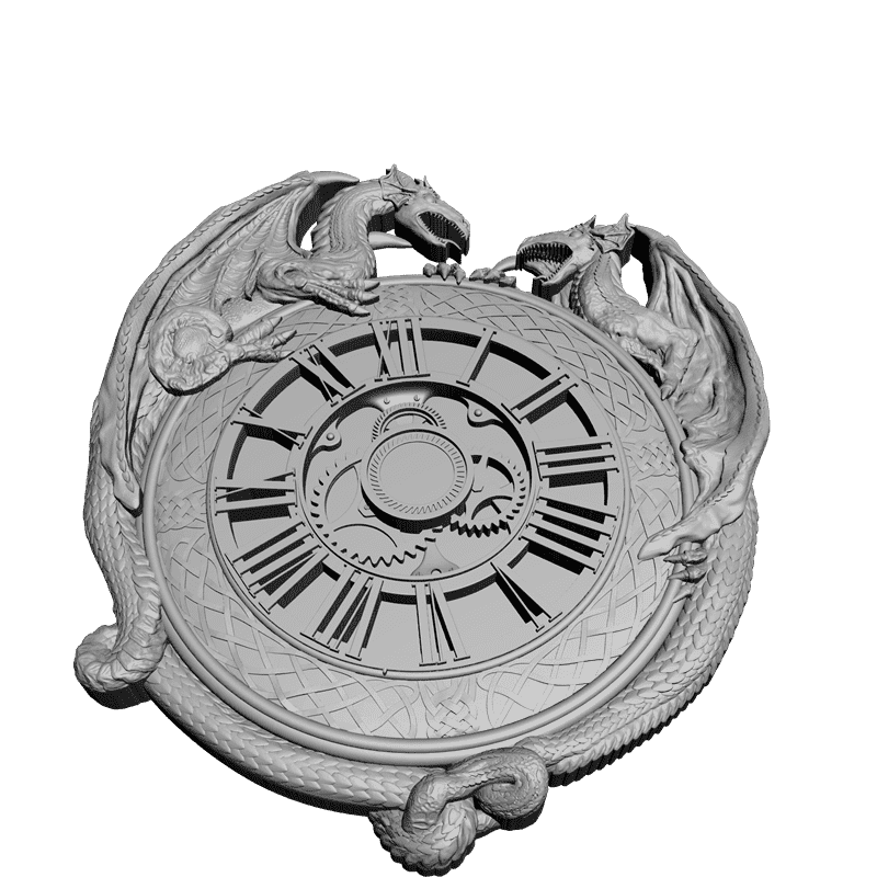 картинка Часы с драконами P3-019 3D-STL.COM