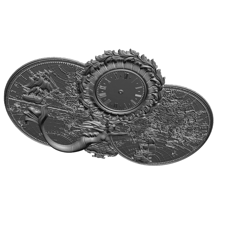 картинка Часы с картой мира P3-006 3D-STL.COM