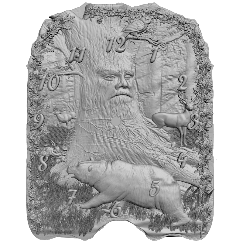 картинка Часы с медведем P3-179 3D-STL.COM