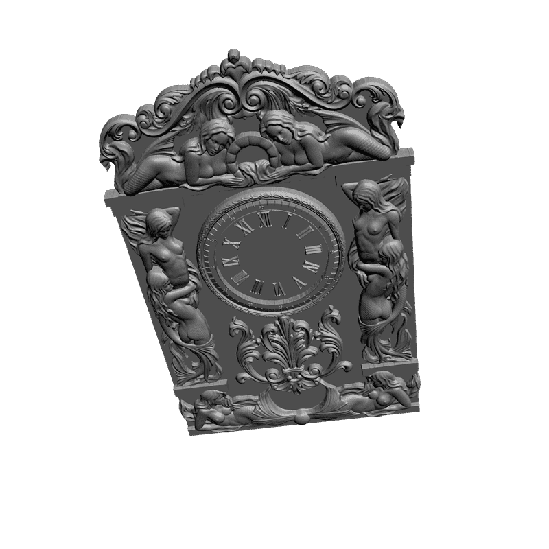 картинка Часы с русалками P3-024 3D-STL.COM