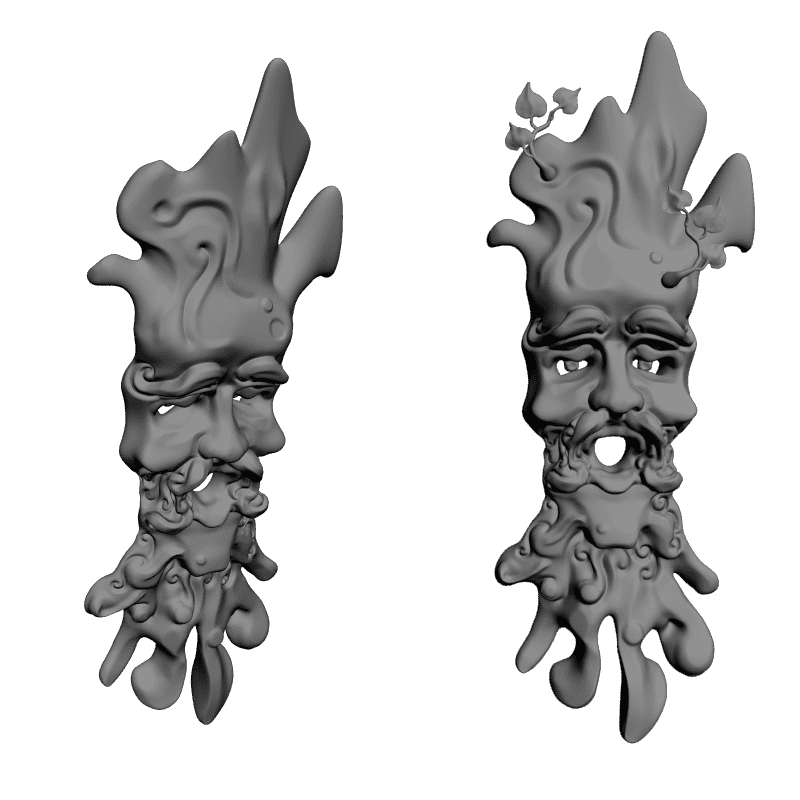 картинка Маска леший P4-256 3D-STL.COM