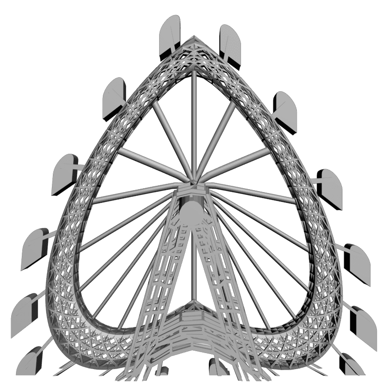 картинка Колесо обозрения в форме сердца P4-348 3D-STL.COM
