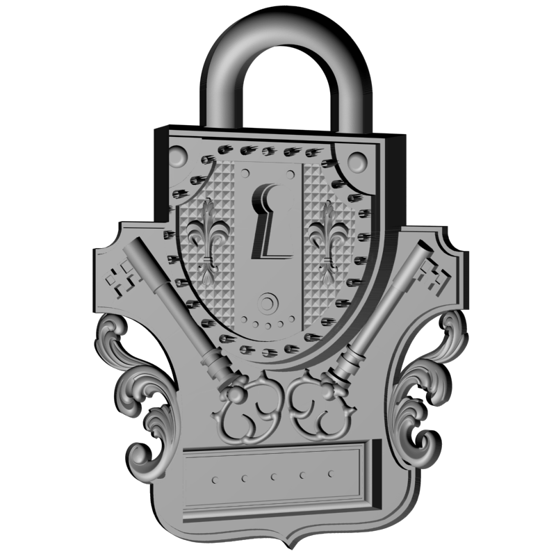 картинка Ключница замок P4-036 3D-STL.COM
