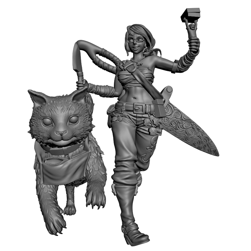 картинка КДМ - Анна и кот - Гектор Моран PI1-443 3D-STL.COM