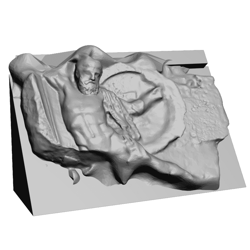 картинка Рельеф падающего воина L1-075 3D-STL.COM