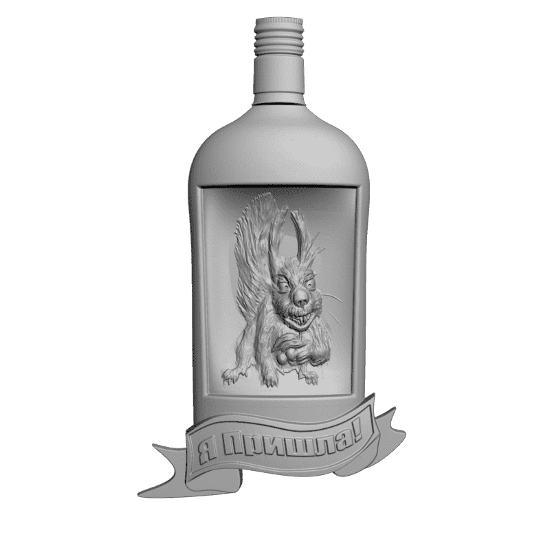 картинка Белочка в бутылочке P4-018 3D-STL.COM