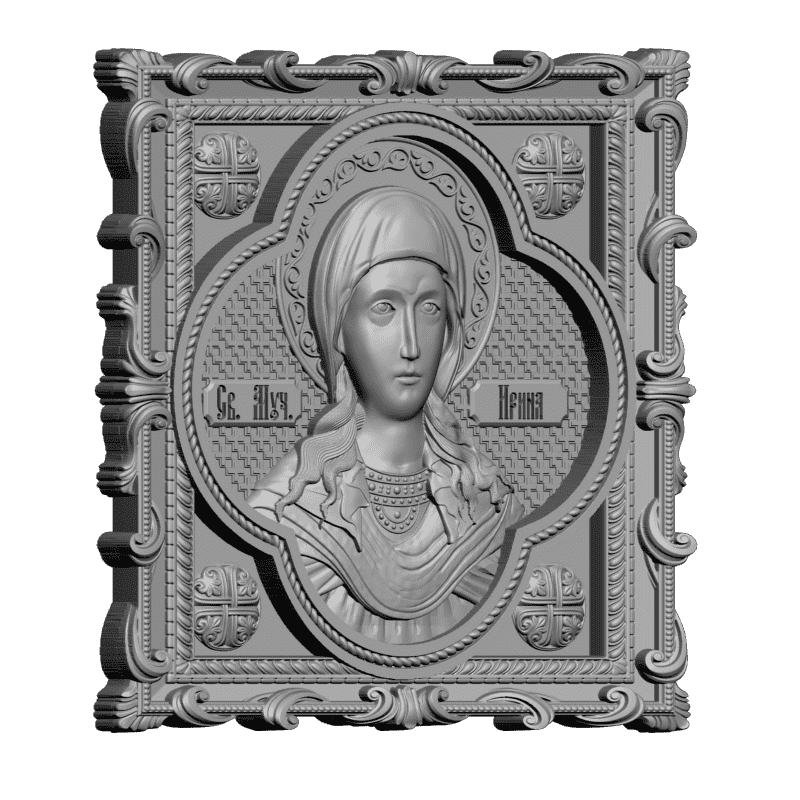картинка Святая Ирина в окладе V3-336 3D-STL.COM
