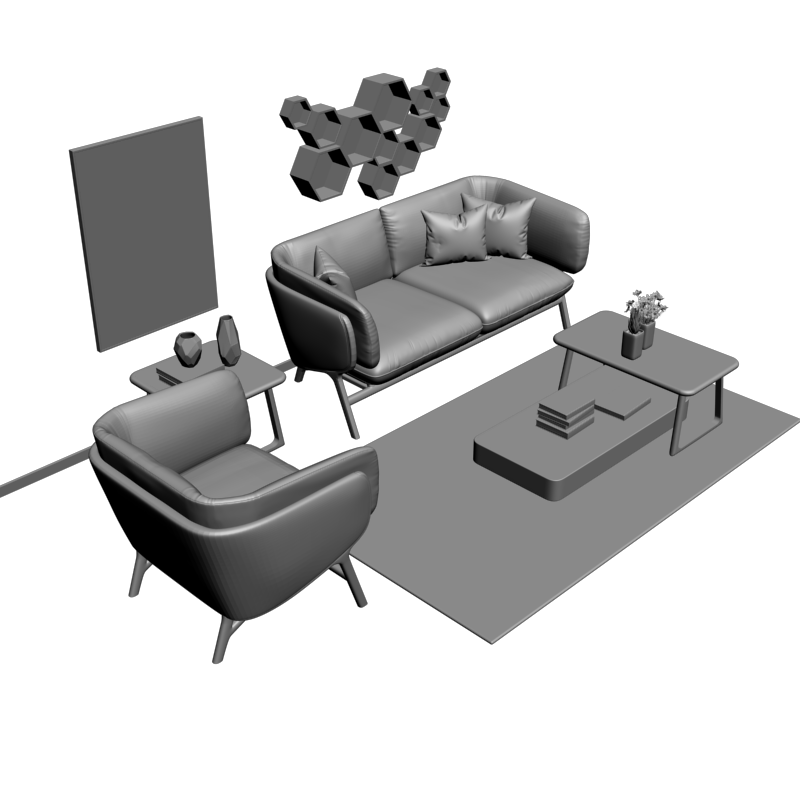 картинка Набор мебели M13-047 3D-STL.COM