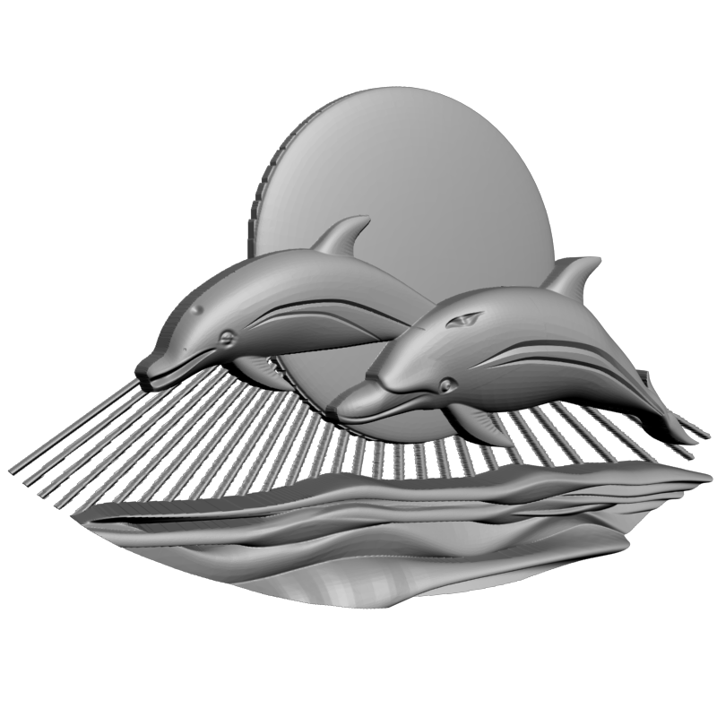 картинка Пара дельфинов D12-633 3D-STL.COM