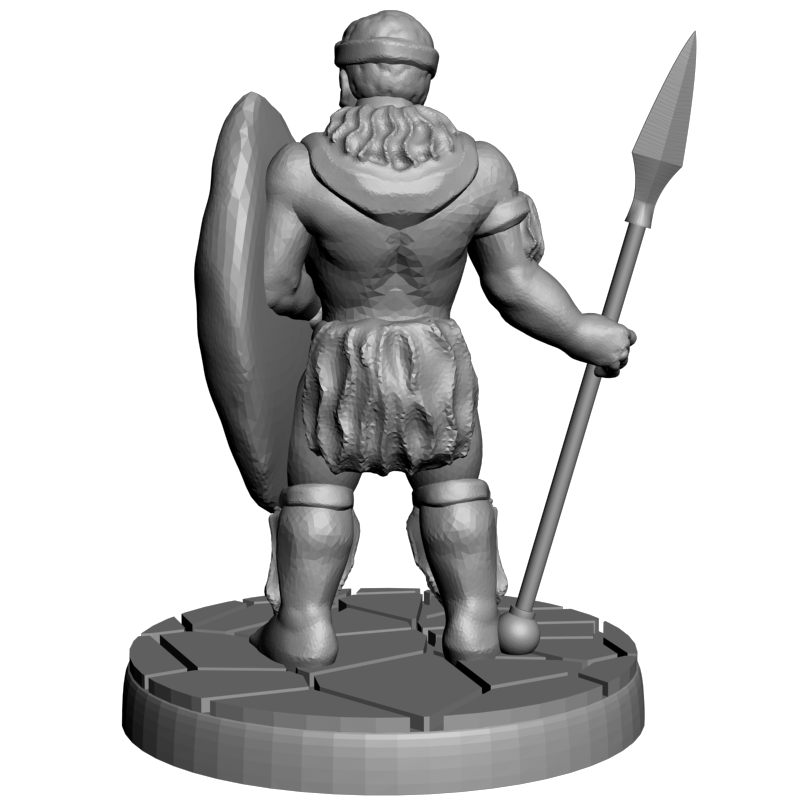 картинка Воин с копьём и мечём L3-278 3D-STL.COM