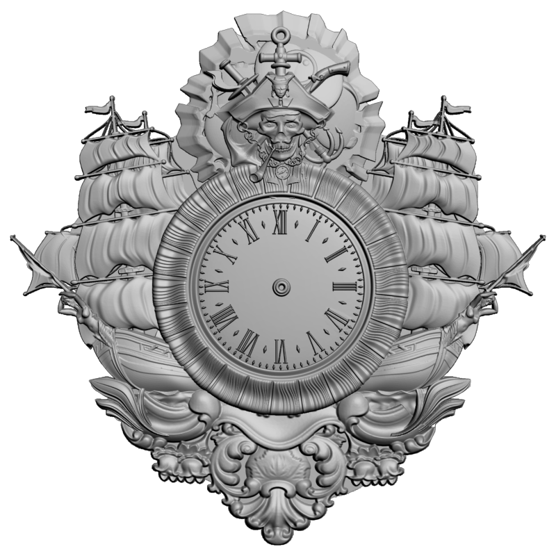 картинка Пиратские часы P3-146 3D-STL.COM