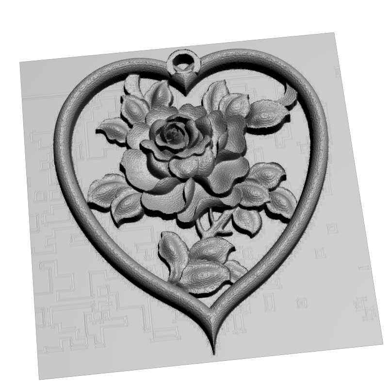 картинка Сердечко с розой RY5-075 3D-STL.COM