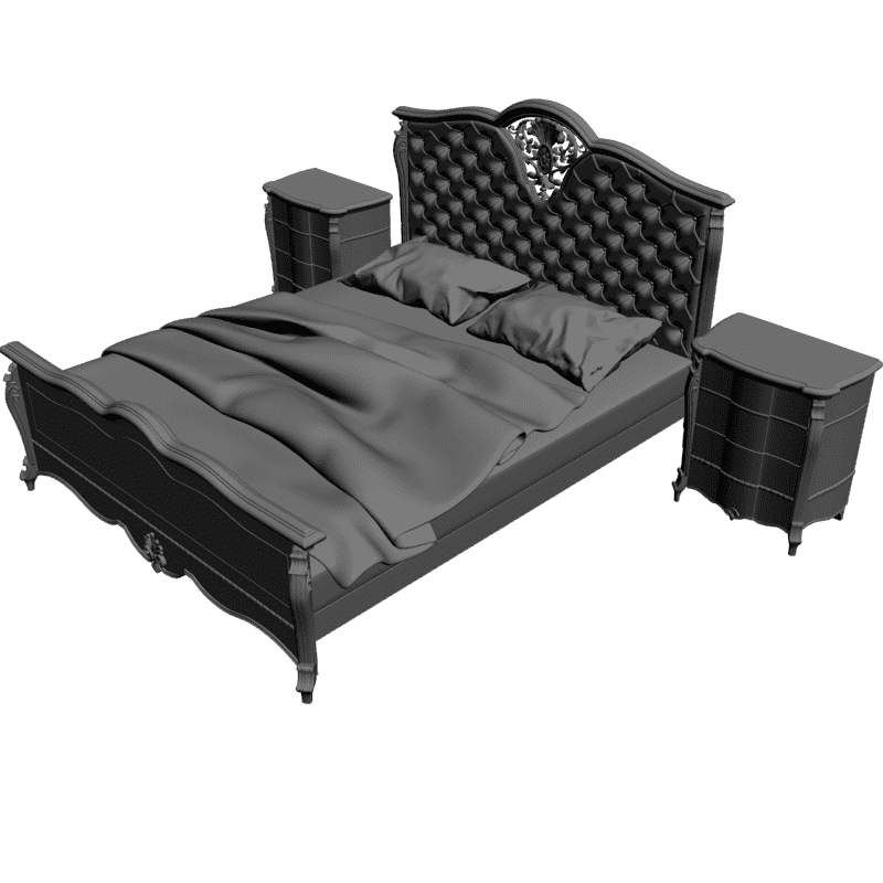 картинка Кровать и две тумбочки M4-139 3D-STL.COM