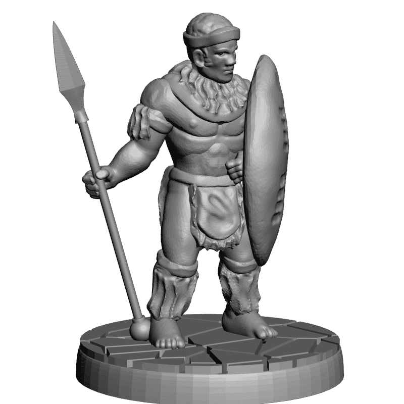 картинка Воин с копьём и мечём L3-278 3D-STL.COM