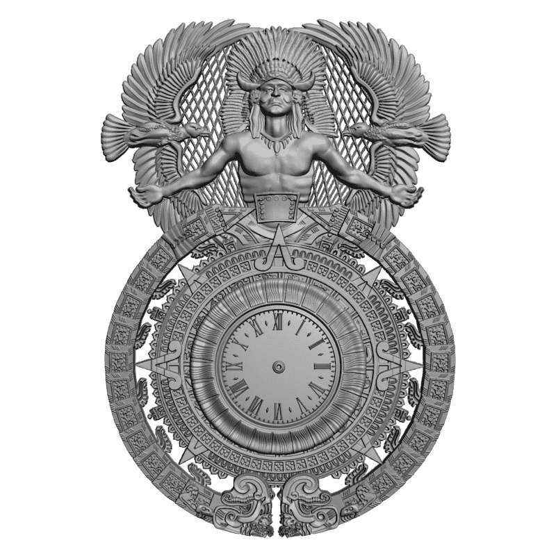 картинка Часы с индейцем P3-142 3D-STL.COM