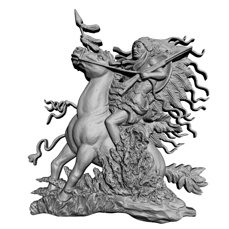картинка Индеец на коне L1-125 3D-STL.COM