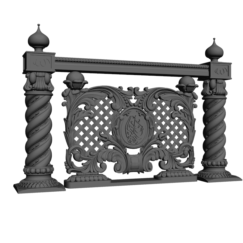 картинка Столбы с ограждением D17-045 3D-STL.COM