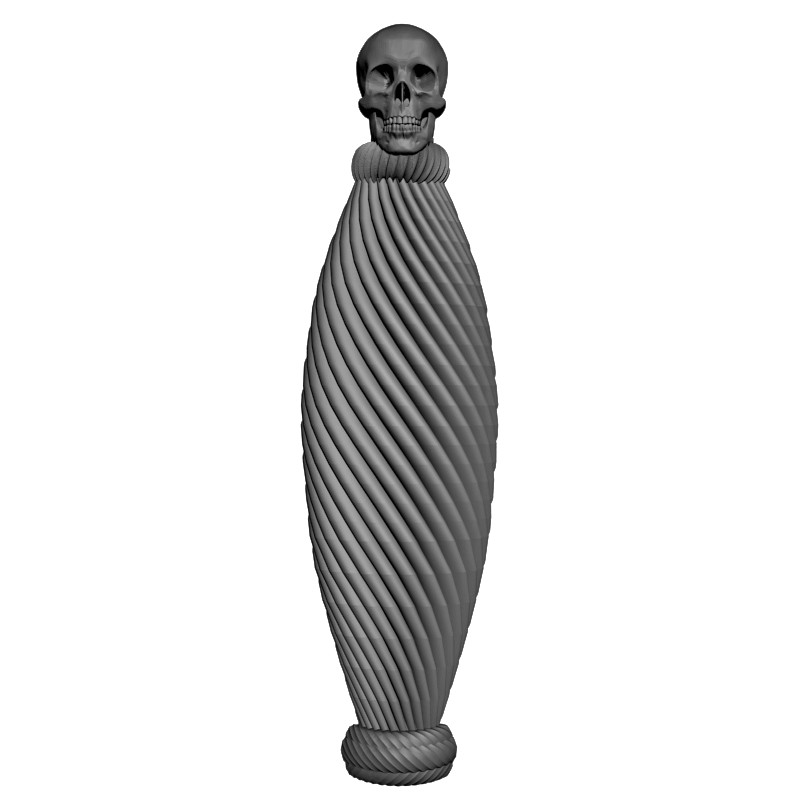 картинка Рукоятка с черепом RO3-025 3D-STL.COM
