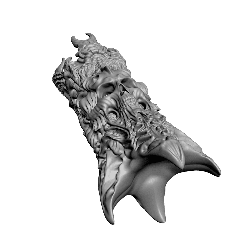 картинка Тотемный столб с черепом crucible P4-140 3D-STL.COM