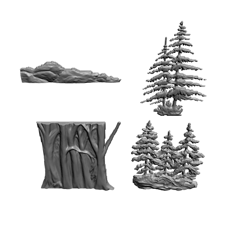 картинка Дерево. Набор №7 F4-017 3D-STL.COM