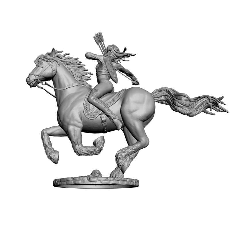 картинка Эльф на лошади L3-393 3D-STL.COM