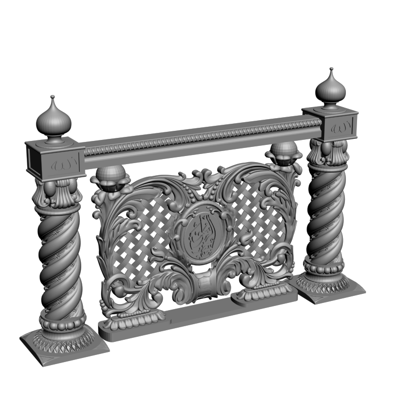 картинка Столбы с ограждением D17-045 3D-STL.COM