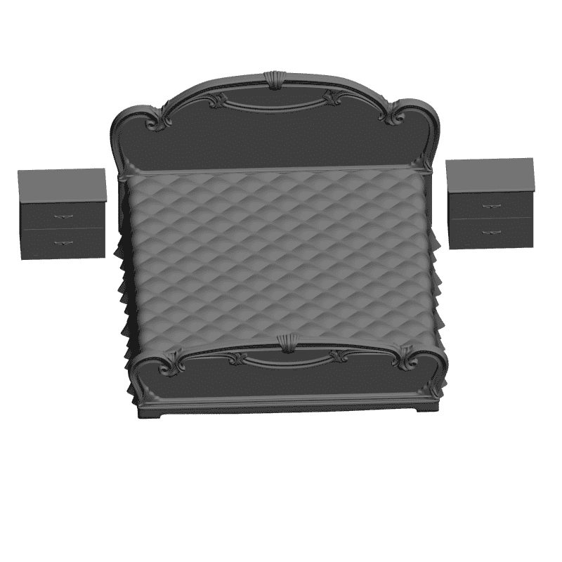 картинка Кровать с тумбочками M4-112 3D-STL.COM